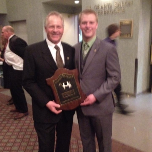 Bill and Greg McIntosh proudly displaying the new shield.